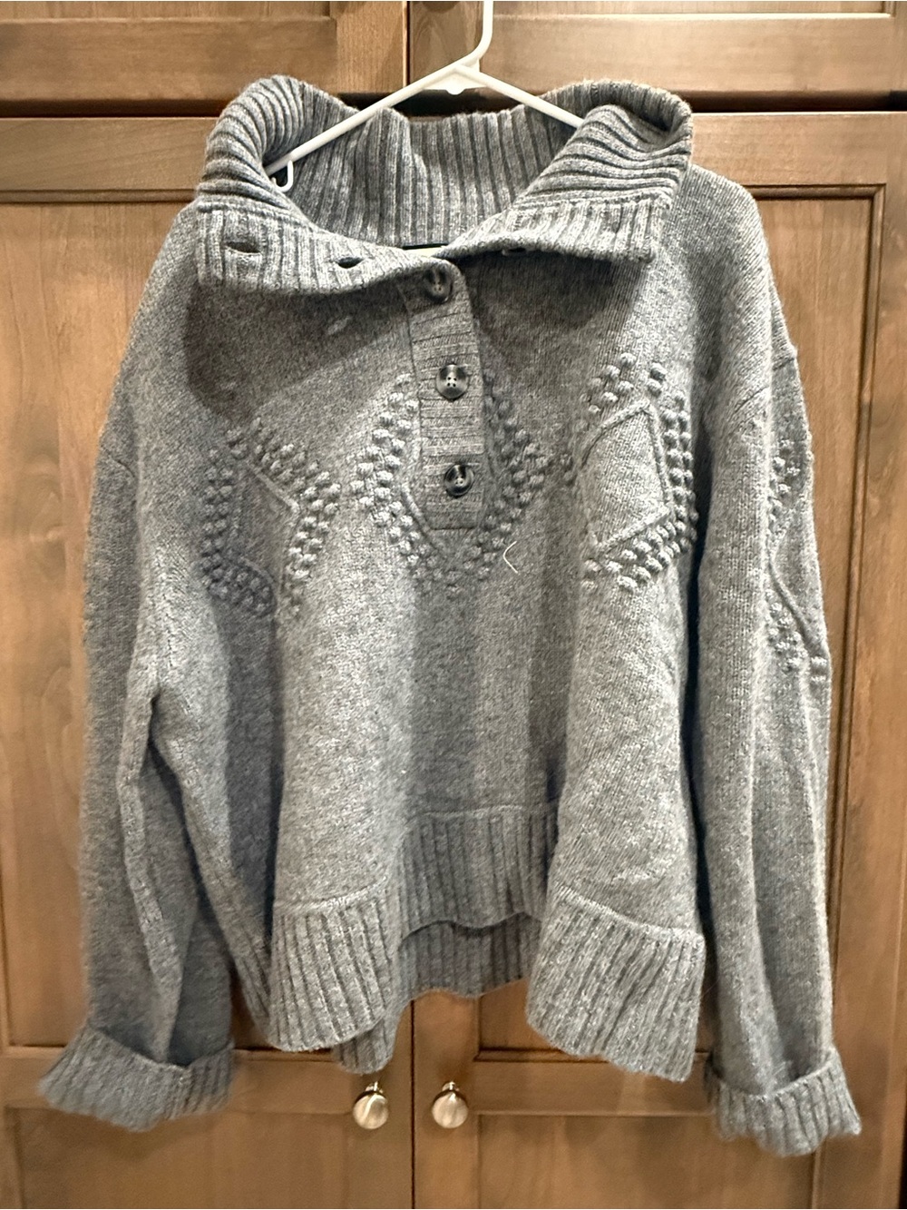 NEVER WORN TUCKERNUCK Cozy Grey Button-Neck Women's Sweater